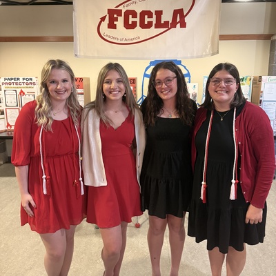 Chapter officers helping celebrate success at our annual end of the year awards banquet.